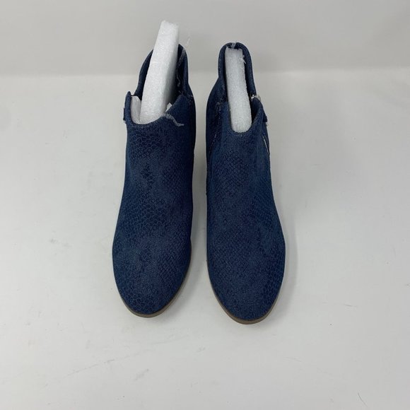 Style & Co Masrinaa Ankle Booties Women's 5.5M Blue Snake Denim Side Zip‎ S0646 - Picture 3 of 10